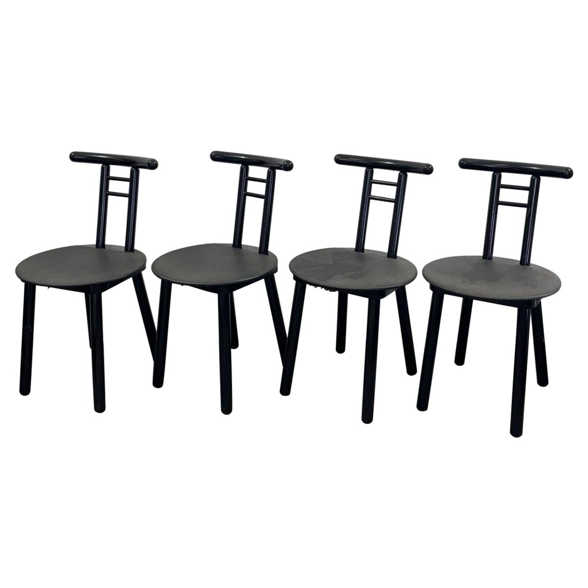 Juego de 4 sillas Postmodern Memphis Style Italian Design 1980's