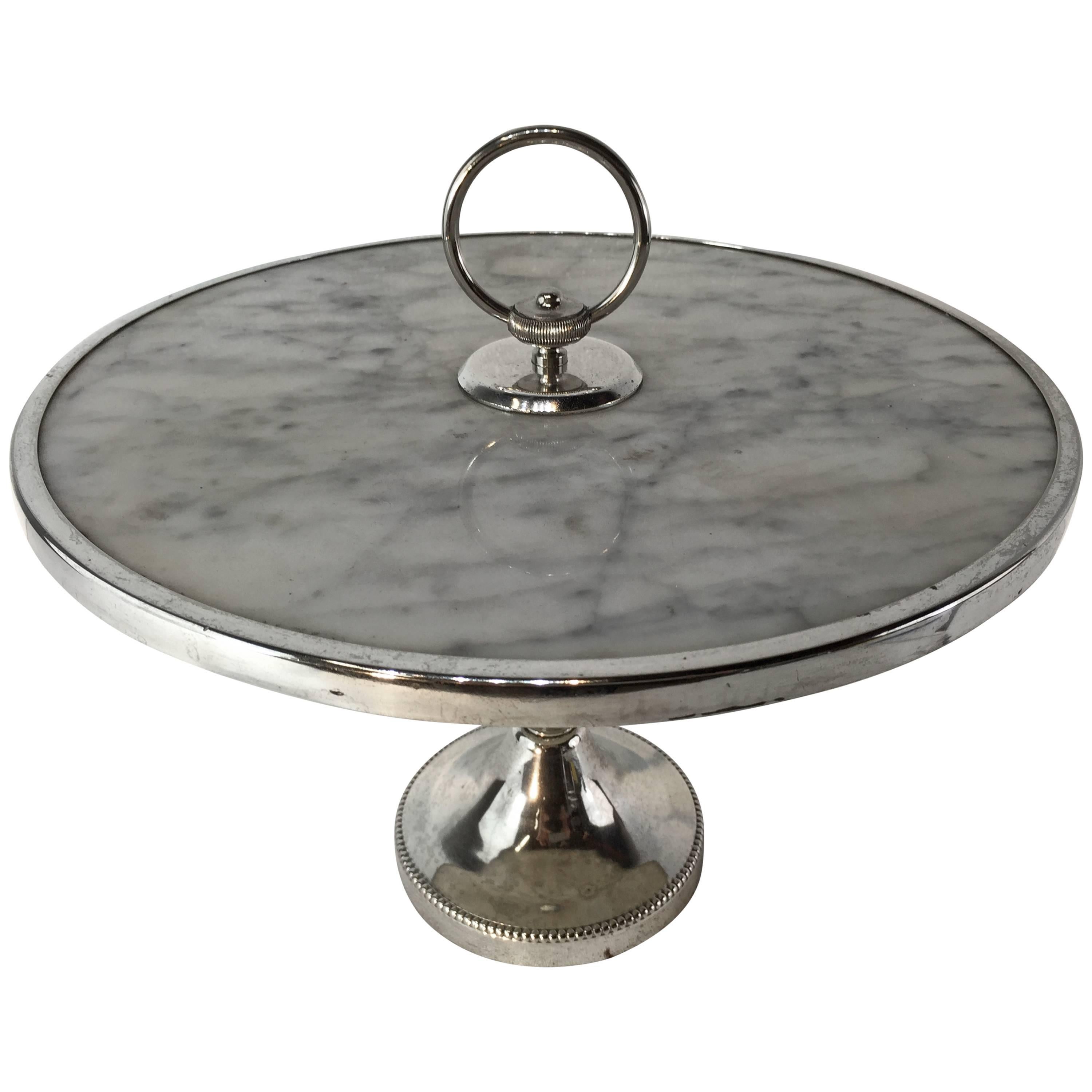 French Bistro Hotel Silver and Marble Tazza