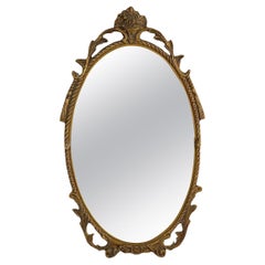 Beautiful Stunning Gilded Tole Toleware Brass Frame Mirror Vintage, Italy, 1950s