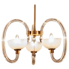 Ercole Barovier, lustre de Murano précieux Reticello, Venise, années 1940