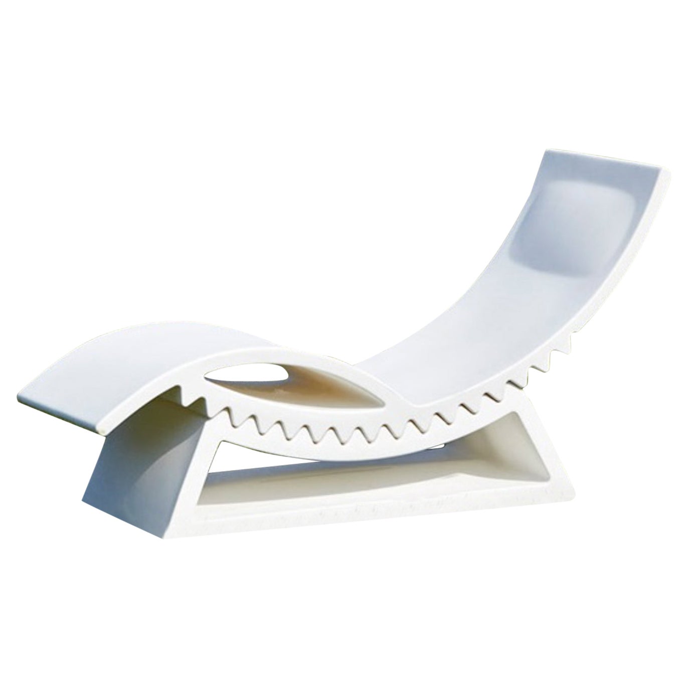 Chaise longue Tic Tac bianco latte di Marco Acerbis
