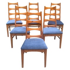 A set of 6 Mid-Century Modern Ladder Back/ Cat Eye Dining Chairs