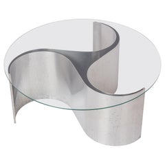 Stainless Steel "Comète" Coffee Table by Patrice Maffei for Kappa - France 1970s