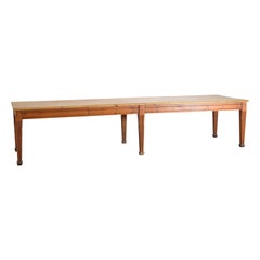 Mesa de trabajo francesa estilo Luis XVI en madera de pino, ca. 1900