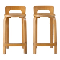 Midcentury pair of stools mod. K65 by Alvar Aalto for Artek