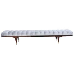Grand Scale French Art Deco Macassar Ebony Sitting Bench, circa 1940s