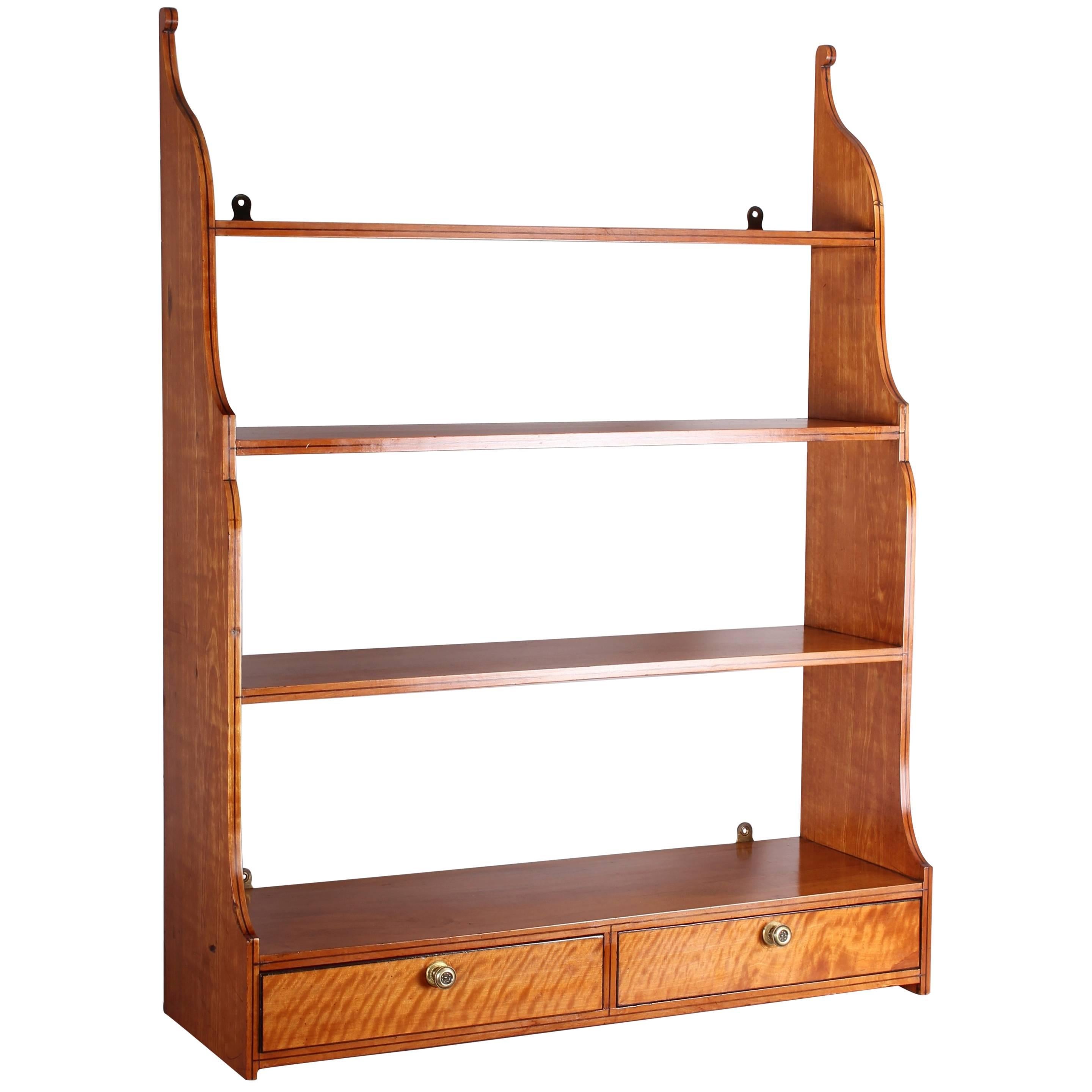 George III Period Hanging Shelves in Fine Quality Satinwood