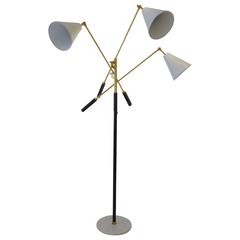 Triennale Style Floor Lamp in Brass