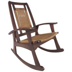Mid-Century Rush Seat Rocking Chair 12