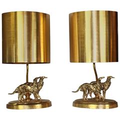 Vintage  Borzoi Hound Lamps by Lumica