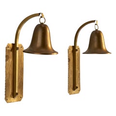 Designer austriaco, Lampade da parete, Ottone, Austria, anni '50