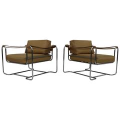 1970s Modern Italian Chrome Lounge Chairs 5