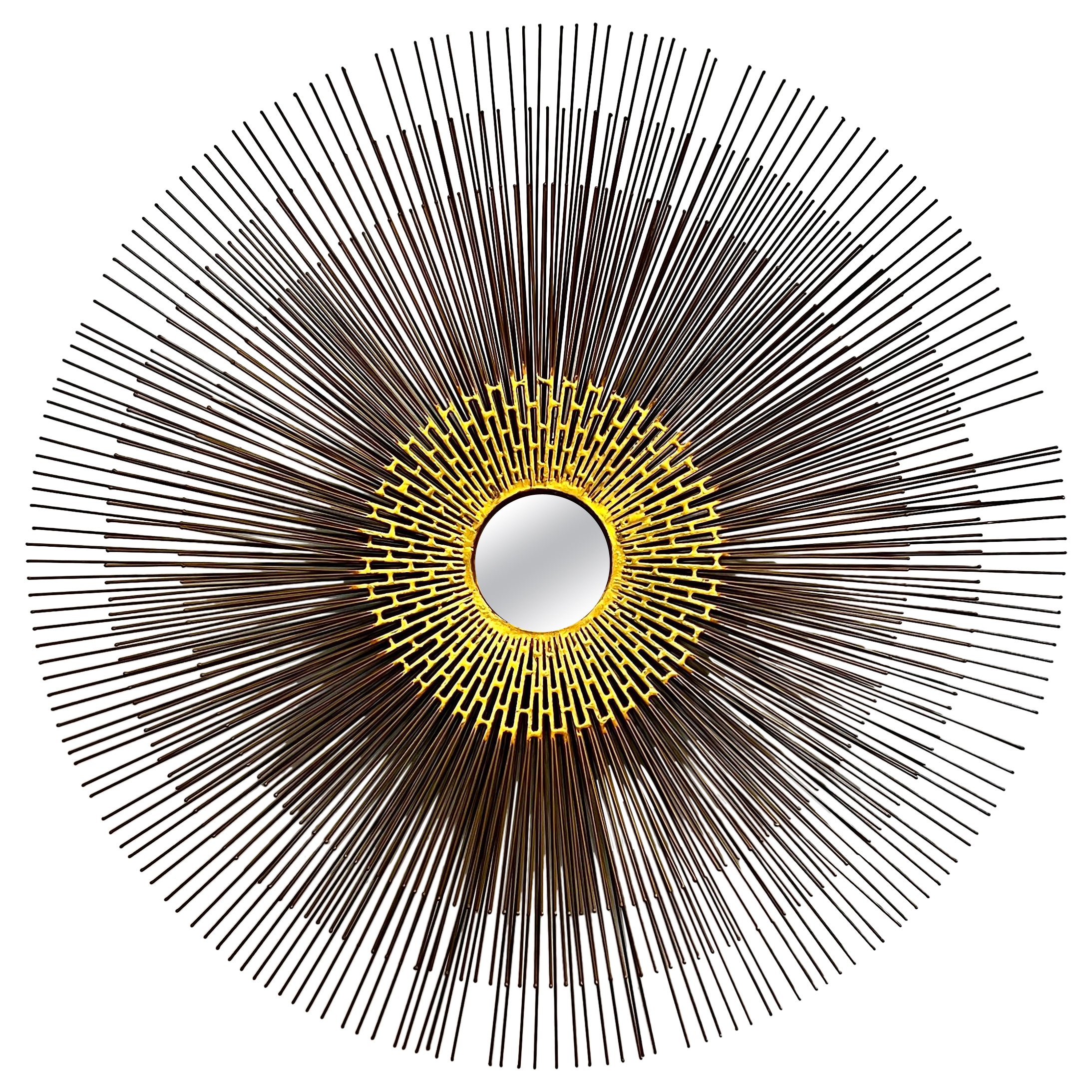 Brutalistische Mid-Century-Modern-Spiegelskulptur mit Sternschliff
