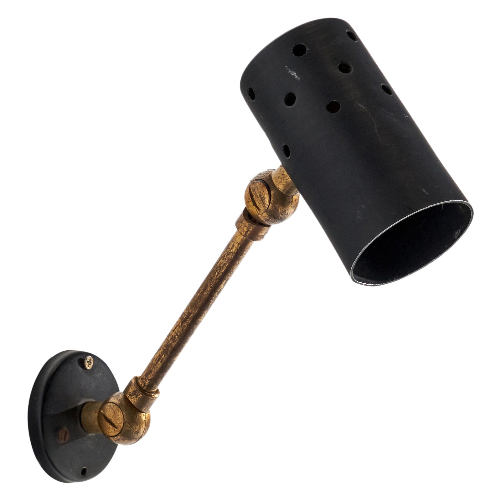 Italian Designer, Wall Light, Brass, Metal, Italy, 1950s