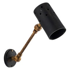Italian Designer, Wall Light, Brass, Metal, Italy, 1950s