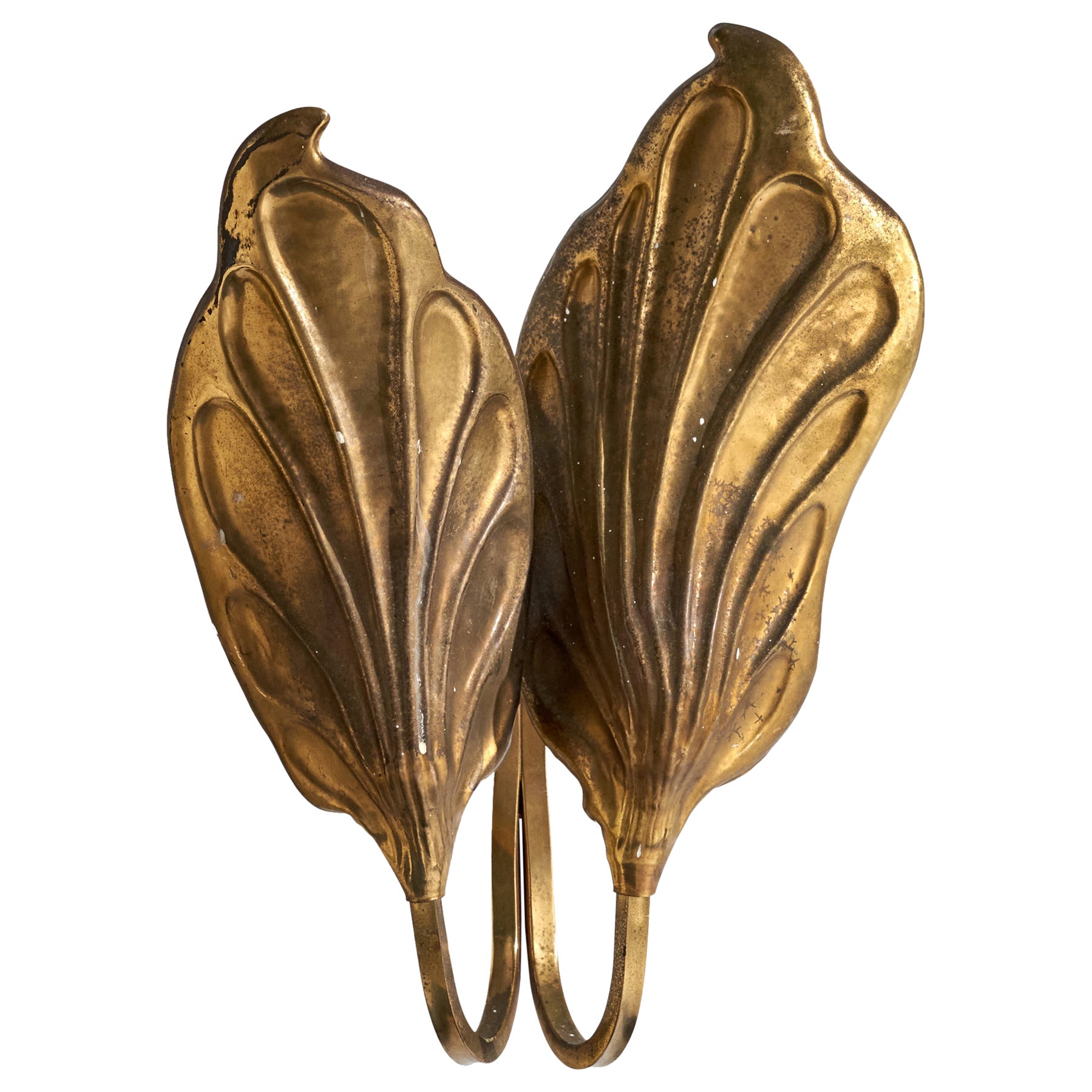 Tommaso Barbi, Wall Light, Brass, Italy, 1950s