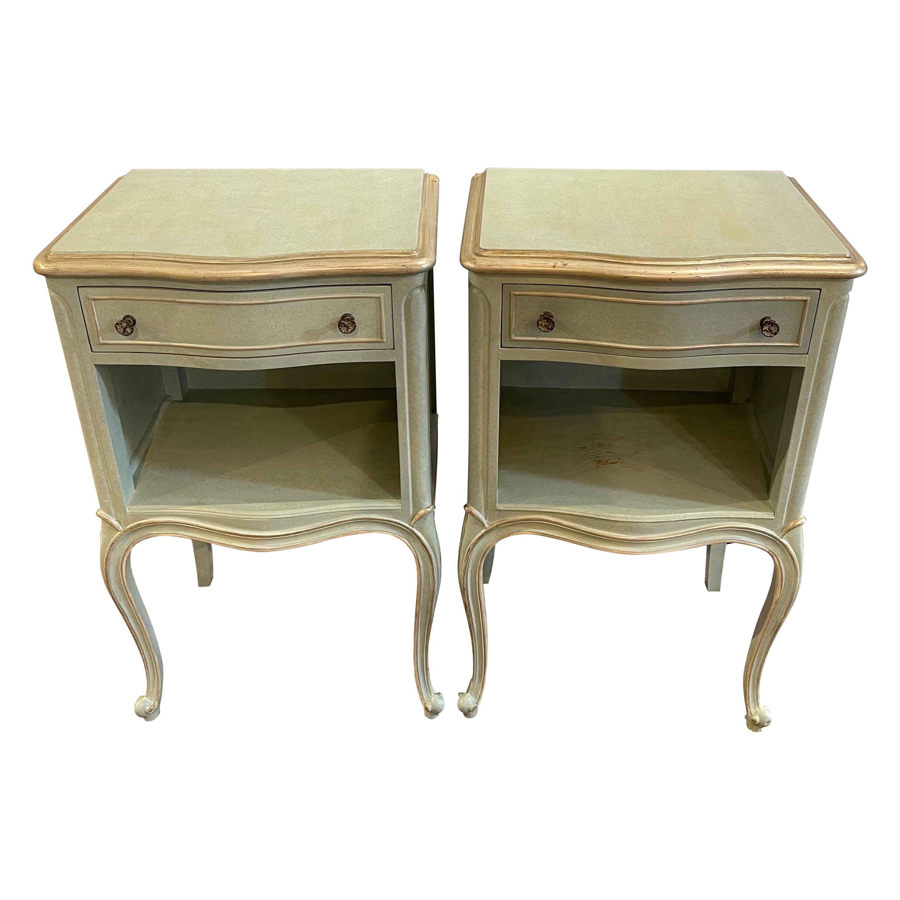 Pair of Drexel Touraine French Provincial Nightstands With Drawer