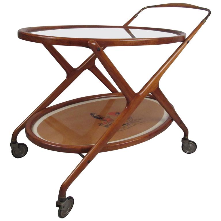 MidCentury Italian Serving Cart by Cesare Lacca For Sale at 1stdibs