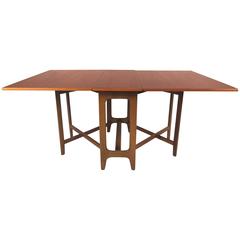 Mid-Century Modern Bruno Mathsson Style Drop-Leaf Table