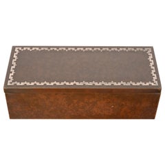 Humidor o scatola per sigari Heintz Arts & Crafts in argento e bronzo