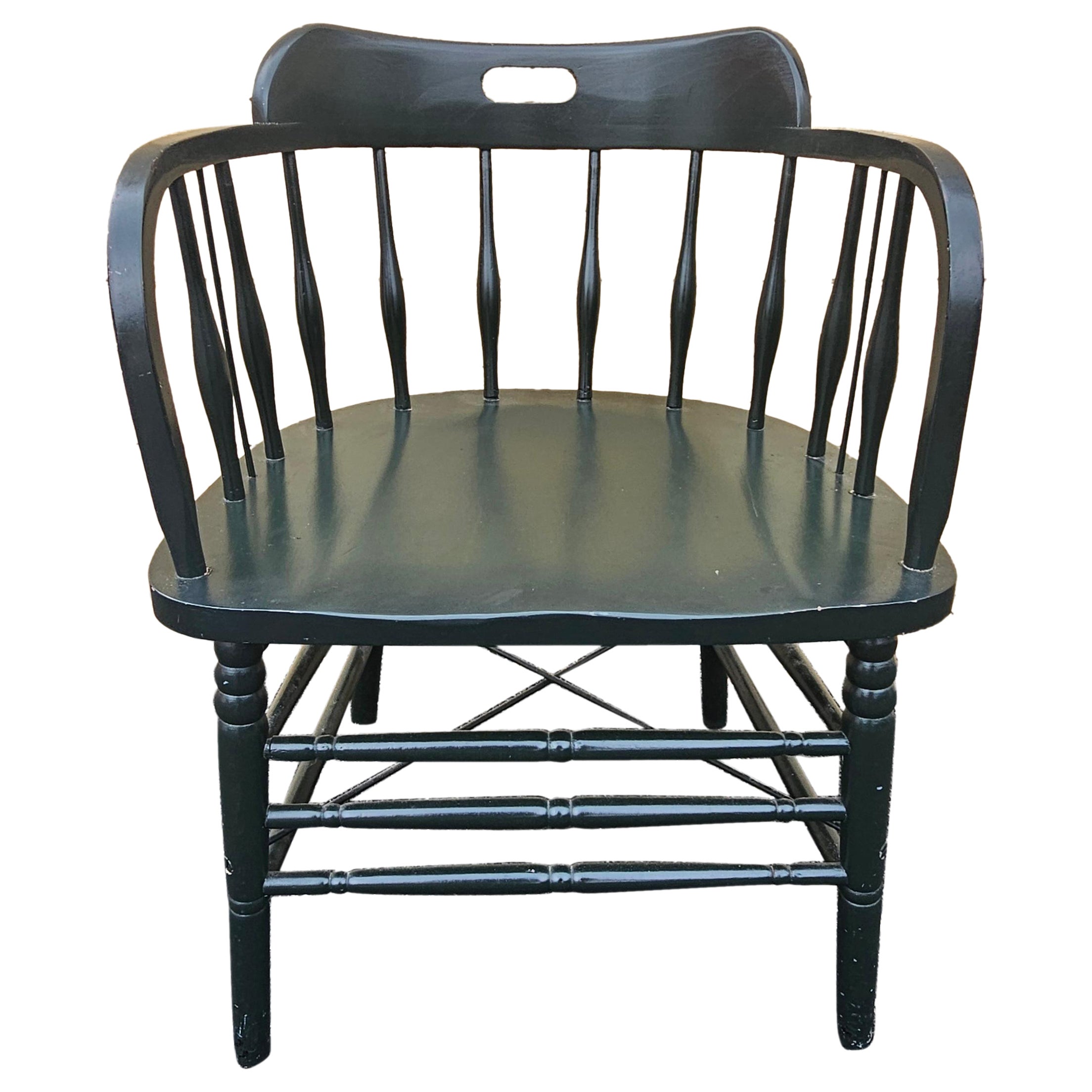 Early 20th Century Ebonized Oak Captain Chair