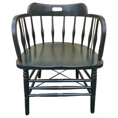 Early 20th Century Ebonized Oak Captain Chair