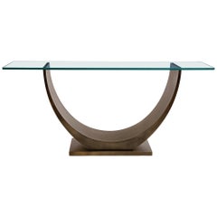 Moderner Konsolentisch aus Bronze, entworfen von Greg Sheres.  Vorrätig