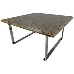 Mid-Century Milo Baughman Style Chrome and Marble Coffee Table 12