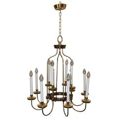 Mid-Century Modern Brass Chandelier 1