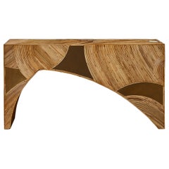 Console in rattan and brass At Cost Price