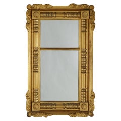Antique American Empire Classical First Finish Wall Mirror C1840