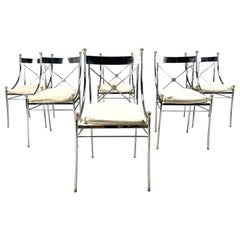 Set of 6 neoclassical dining chairs by Belgochrom, 1970s
