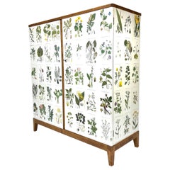 1950’s Swedish Cabinet With Nordens Flora Illistrations