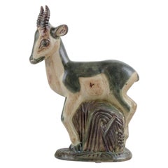 Axel Salto for Royal Copenhagen. Large and impressive ceramic sculpture of deer