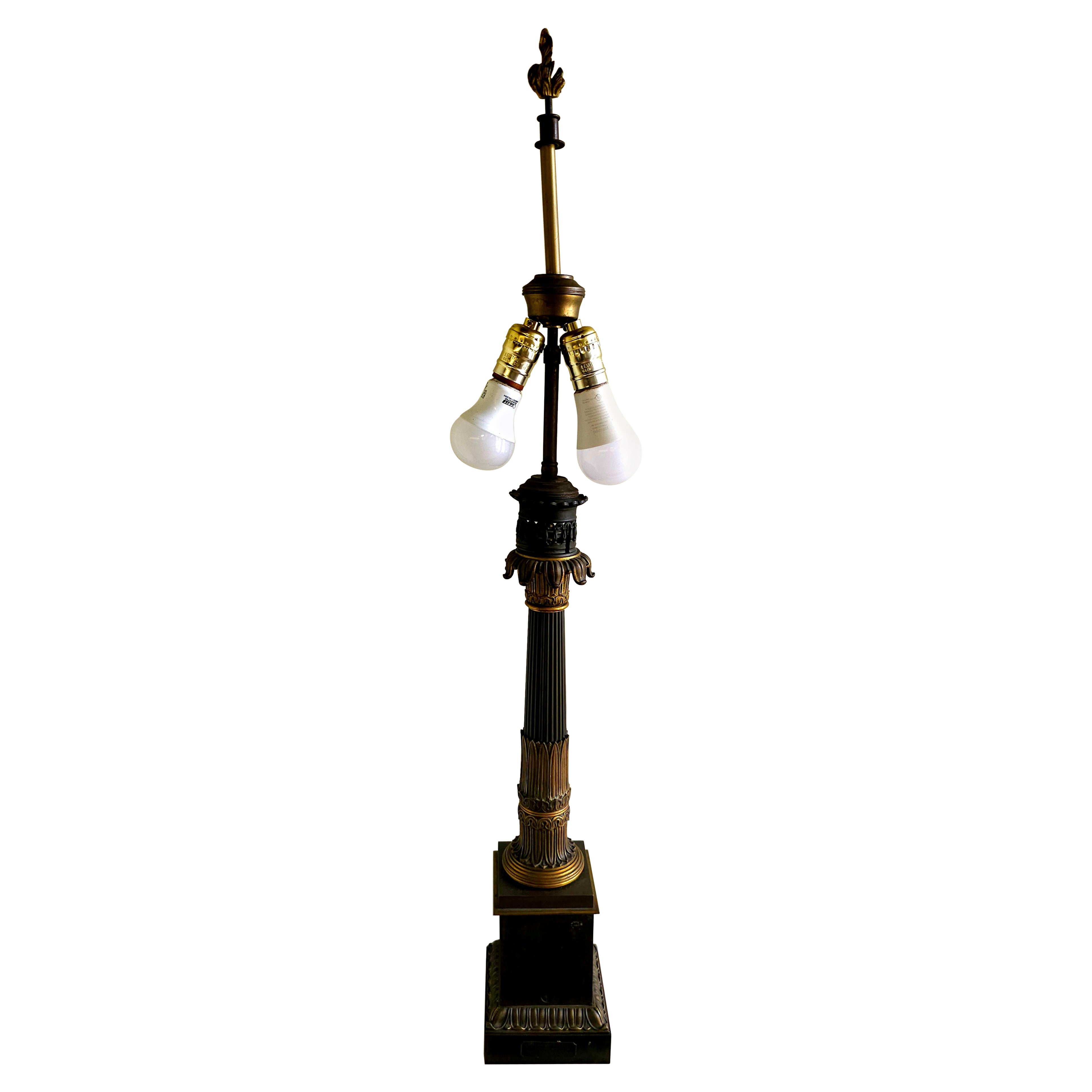 Louis Phillipe Ormolu And Bronze Oil Lamp Base, Electrified, Guillemain Brevete