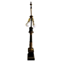 Antique Louis Phillipe Ormolu And Bronze Oil Lamp Base, Electrified, Guillemain Brevete