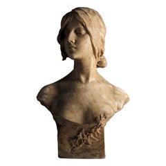 Buste Giovane Donna d'Antonio Frilli, signé du 19ème siècle