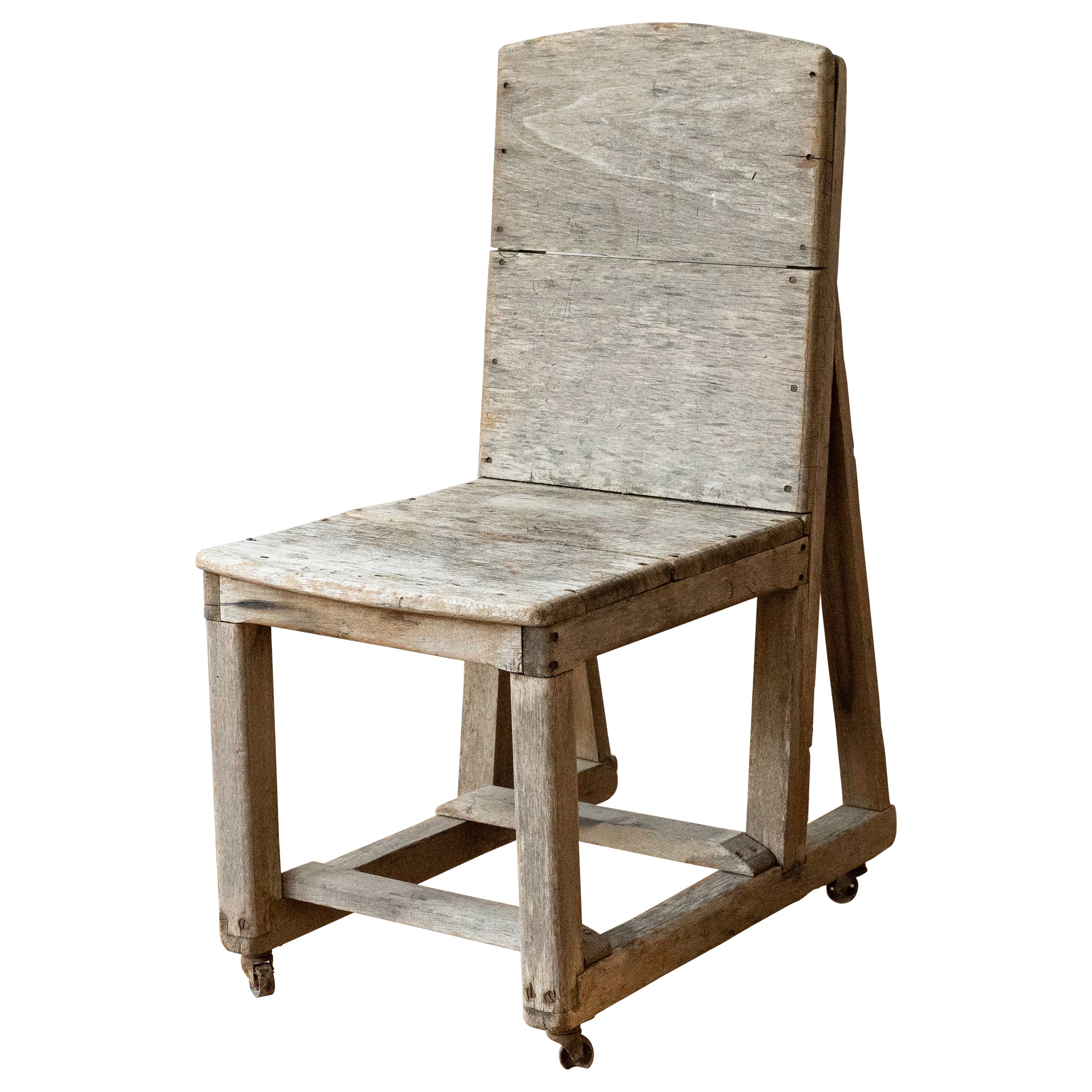 Make-Do Wood Shop Chair For Sale