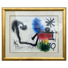 Vintage Framed and Signed Joan Miro Lithograph “La Danse Nupitale”