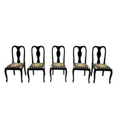 Chaises de salle à manger de style Versace des années 1980, lot de 5