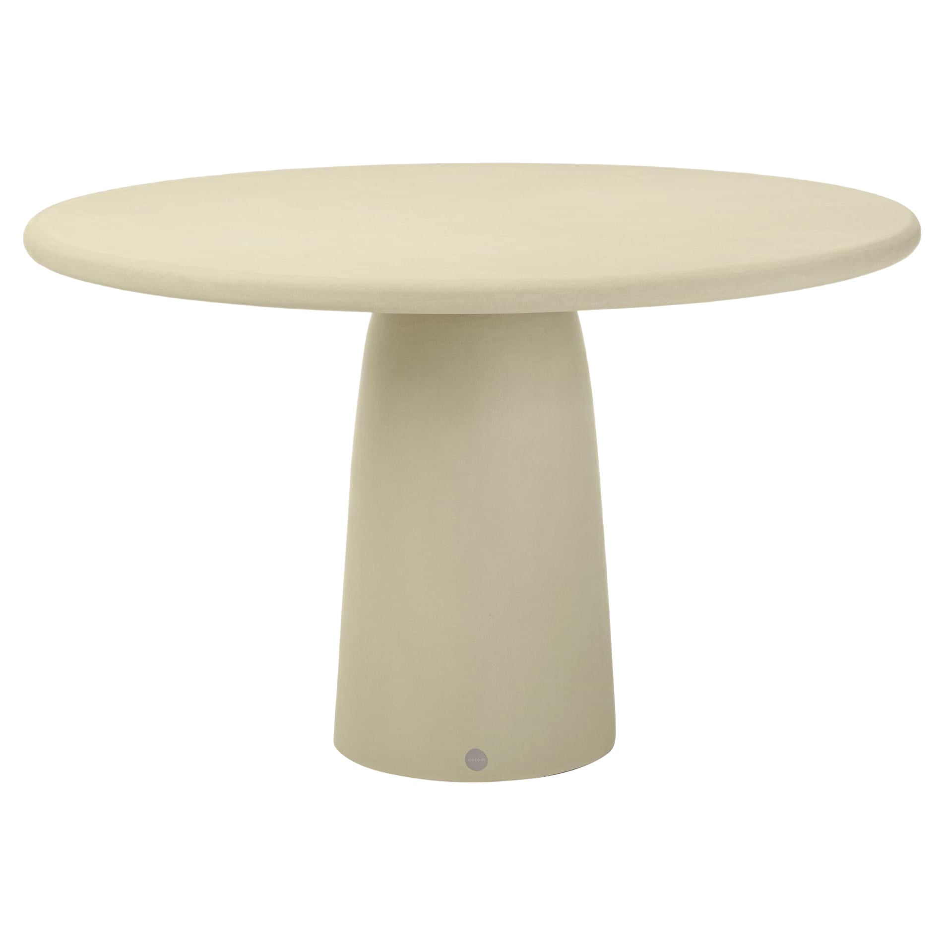 Mesa redonda contemporánea de yeso natural "Menhir" 120cm by Isabelle Beaumont