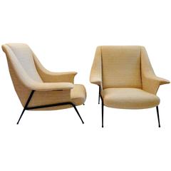 Pair of Italian Mid-Century Armchairs, circa 1950 Pair of Italian Mid-Century Armchairs, circa 1950