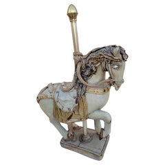 Vintage Leather Carousel Horse Signed By Teresa Corning