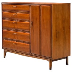 Mid-Century Walnut Tall Boy by Lane Furniture