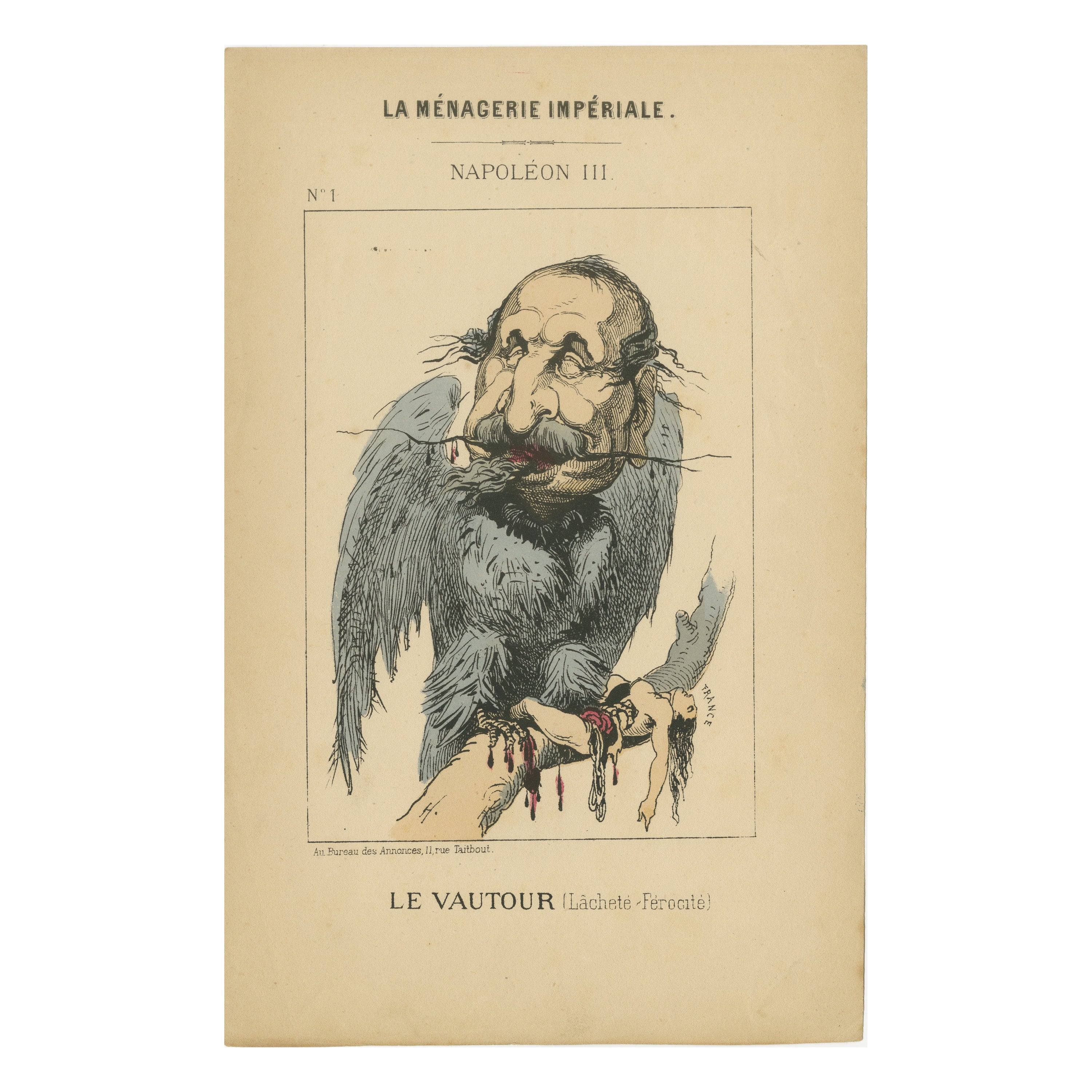 Menagerie imperial: Napoléon III - El Buitre (Cobardía - Ferocidad), 1870 en venta