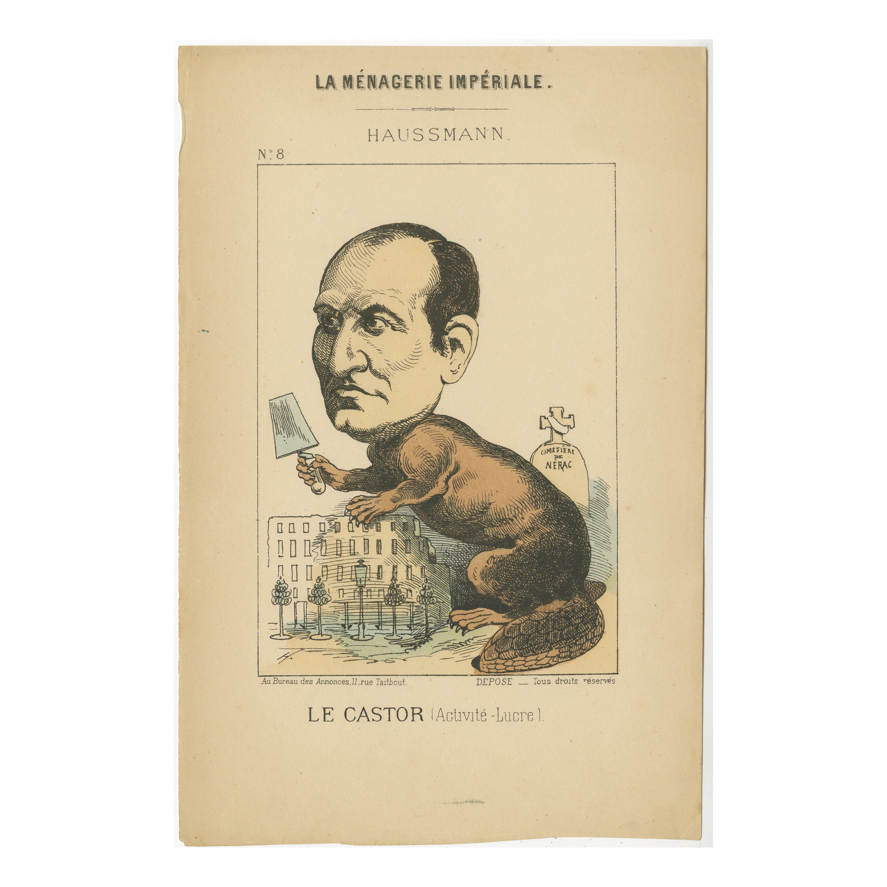 Menagerie impériale : Baron Haussmann - Le carquois (activité - Profit), 1870 en vente