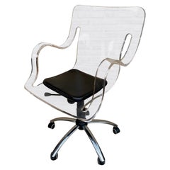 Acrylic Swivel Chair with Wheels, 1960s