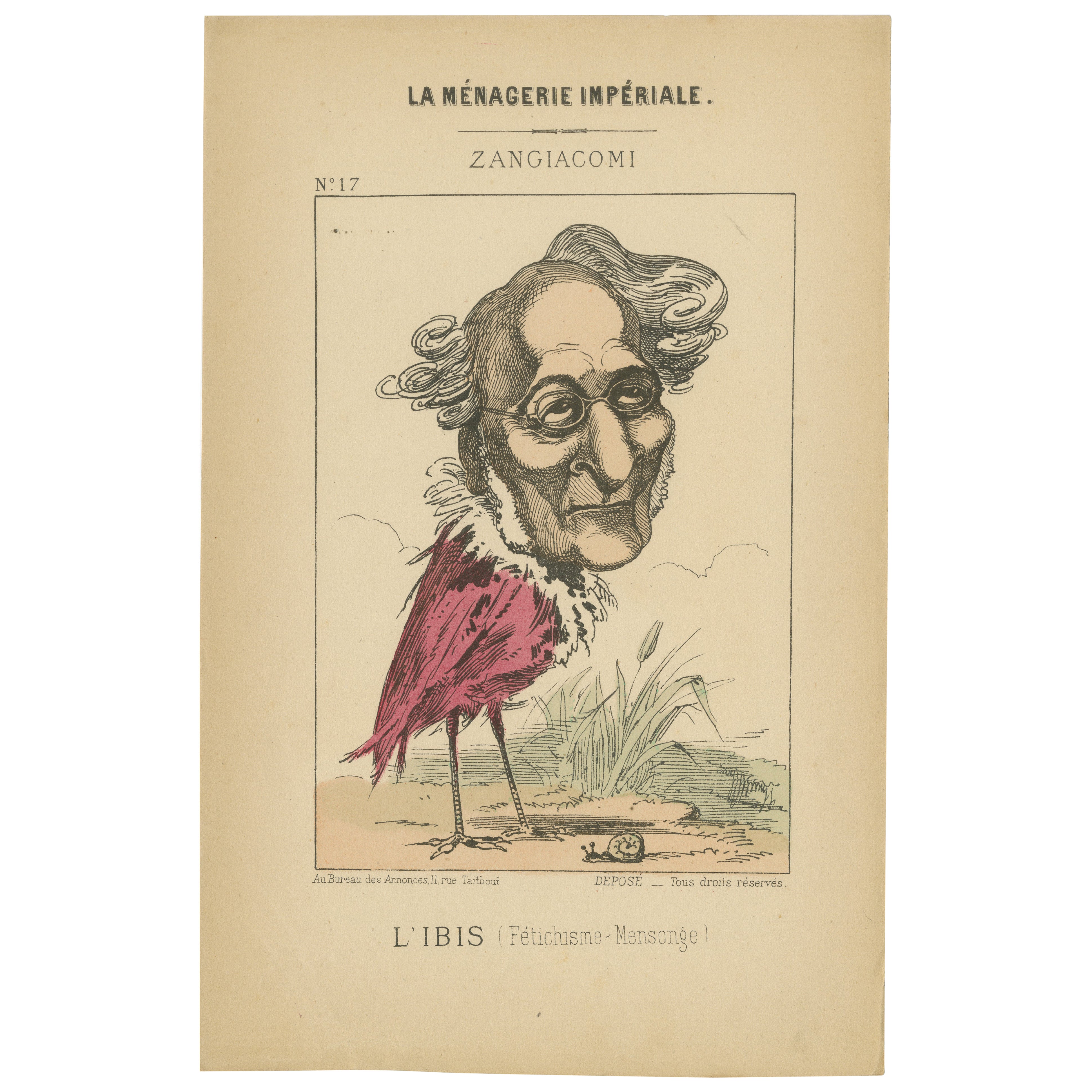 Imperial Menagerie: Zangiacomi - The Ibis (Fetishism - Deception), 1870 For Sale