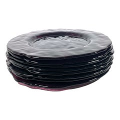 Set of 8 Elegant Violet Glass Plates
