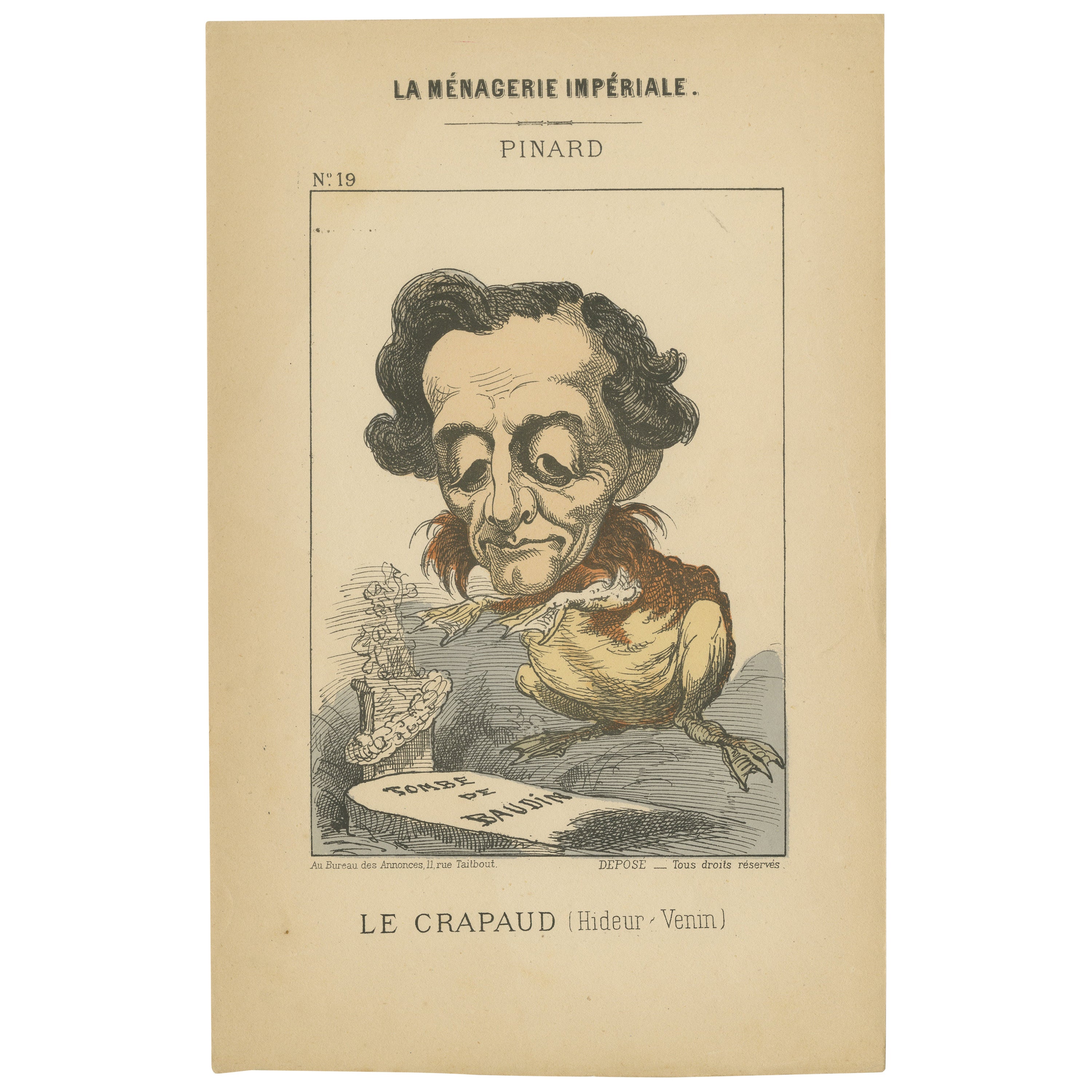 Imperial Menagerie: Pinard - The Toad (Ugliness - Venom), 1870